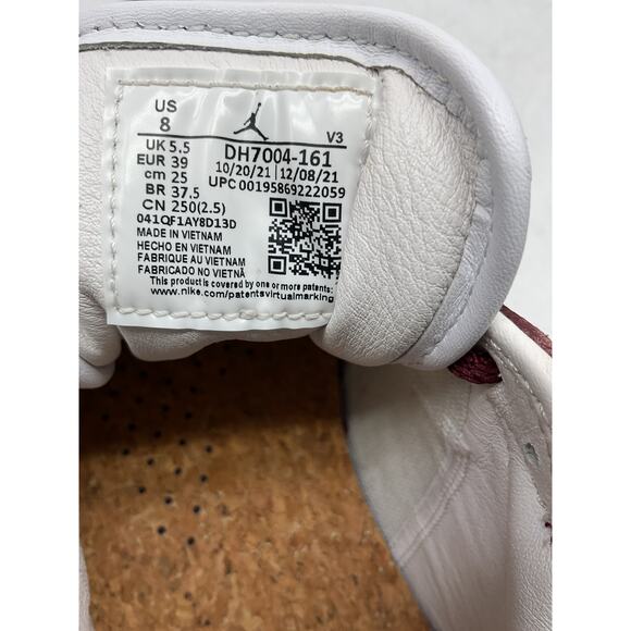 Jordan 'Air Jordan 1' White Leather Rise To The Occasion Sneakers Size 8 - Picture 5 of 6